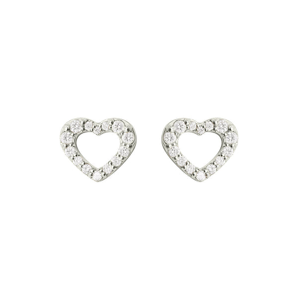 Cold, Cold Heart 18K White Gold Stud w. Diamond