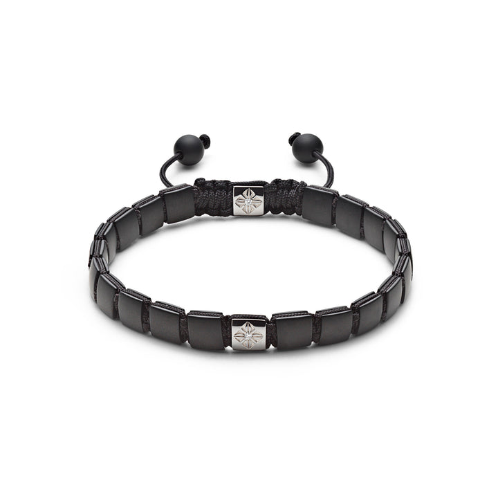 6mm Black Lock 18K Whitegold Bracelet w. Diamond