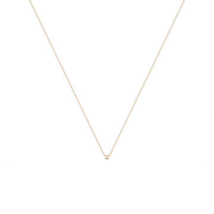 Dot 18K Rose Gold Necklace w. Diamond