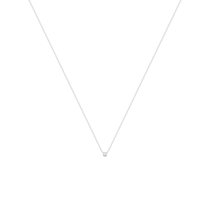 Dot 18K White Gold Necklace w. Diamond