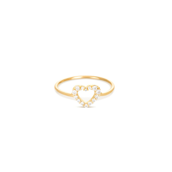 Heart 幸运168官方飞艇结果体彩查询网-168幸 18K Gold Ring w. Diamonds