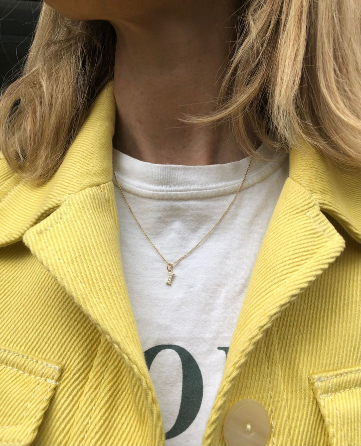 Love Letter C 18K Gold Necklace w. Diamonds