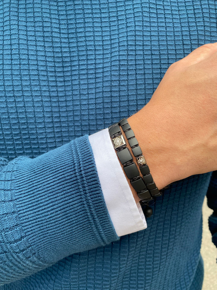 6mm Black Lock 18K Whitegold Bracelet w. Diamond