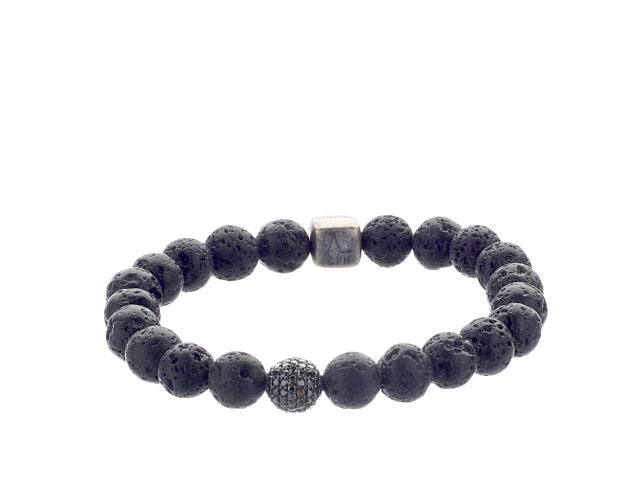ColorUp Silver Bracelet w. Bead & Diamond