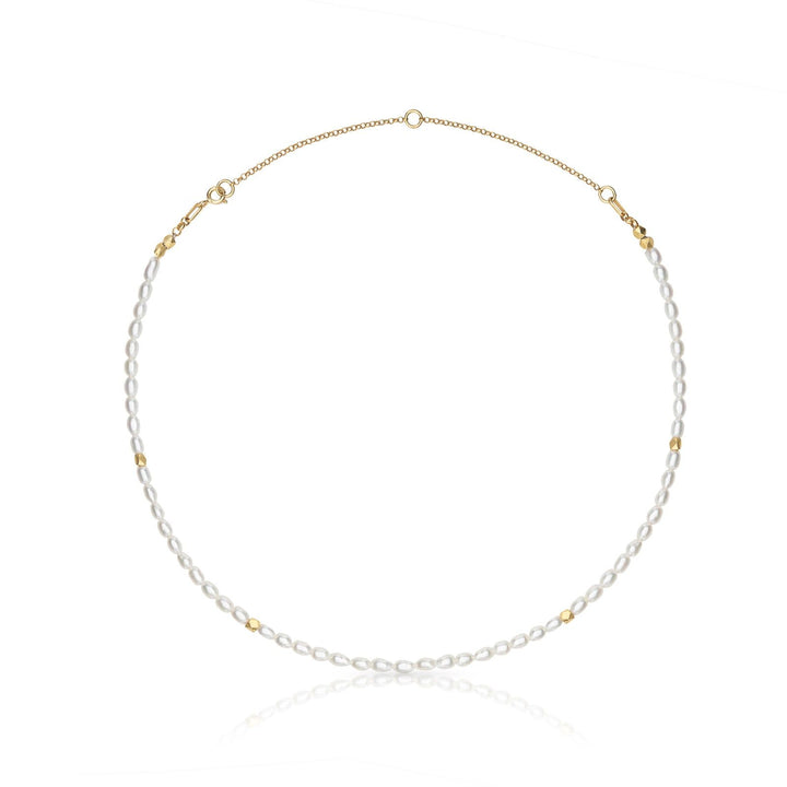 Macarelleta 18K Gold Plated Necklace w. Pearls