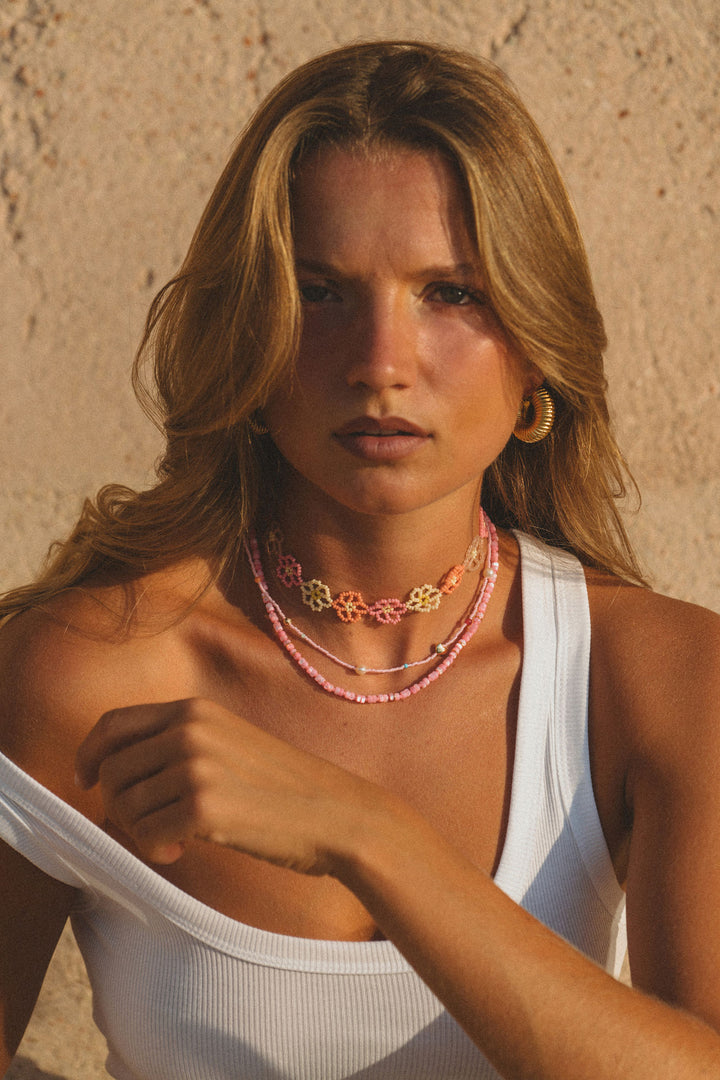 Oh So Fine Gold Plated Necklace w. Beads