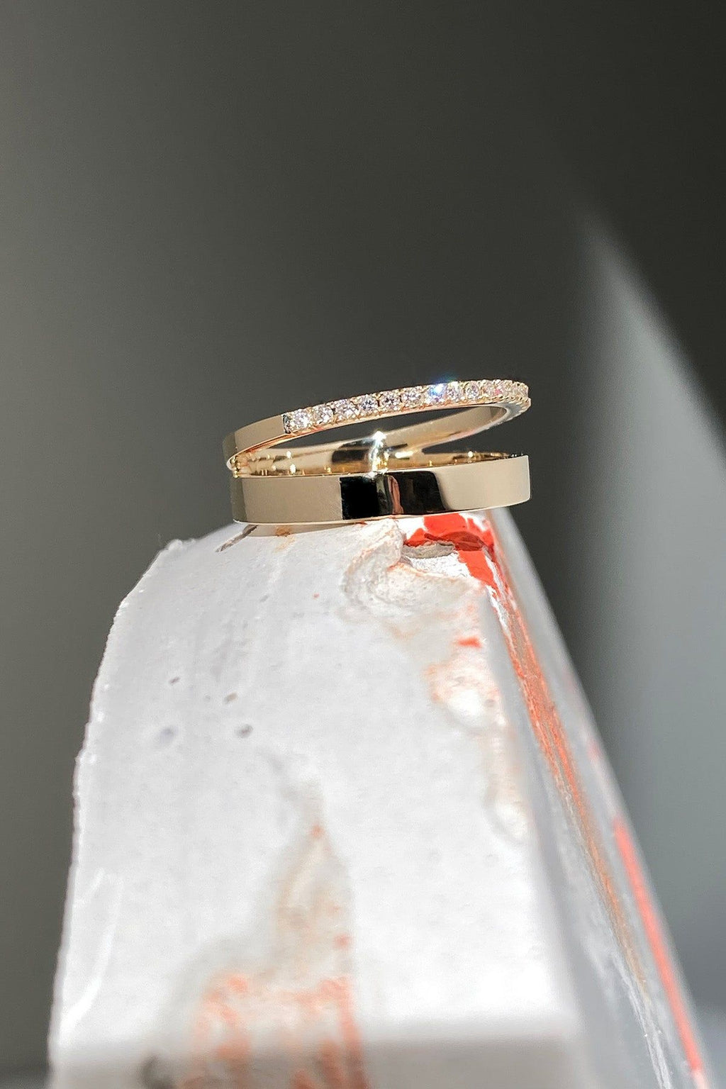 Diamond Line Double Ring 0.12
