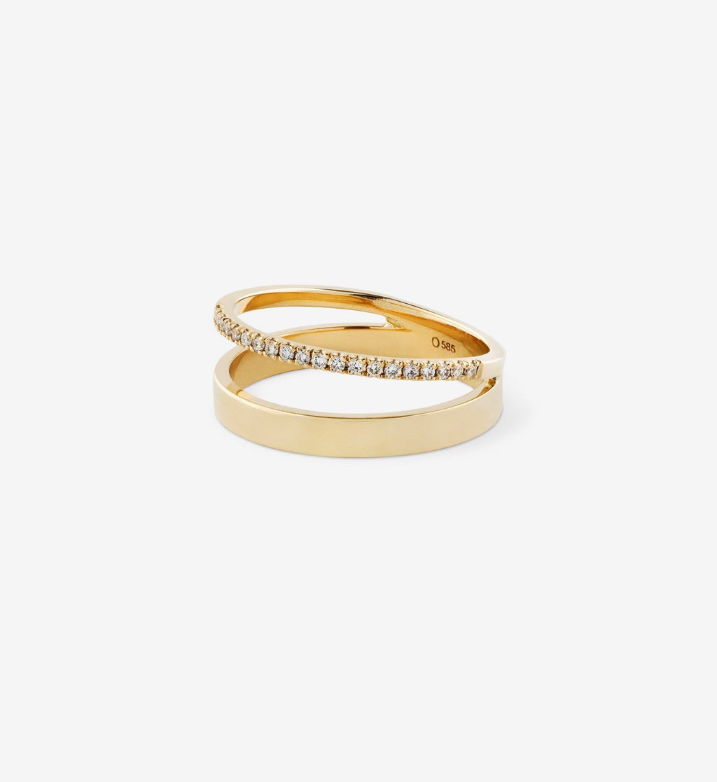 Diamond Line Double Ring 0.12