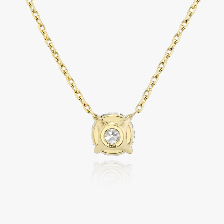 Solitaire Round Brilliant 14K Gold Necklace w. Lab-Grown Diamond
