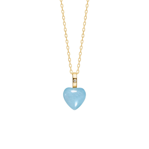 10K Gold Heart 幸运168官方飞艇结果体彩查询网-168幸 Pendant w. Aquamarine & Diamond